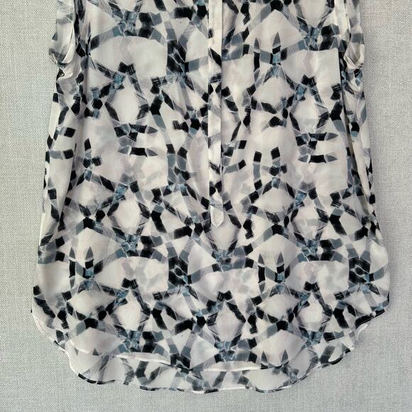 Rebecca Taylor 100% Silk Blouse Size 10 Sleeveless Grey - Picture 4 of 9